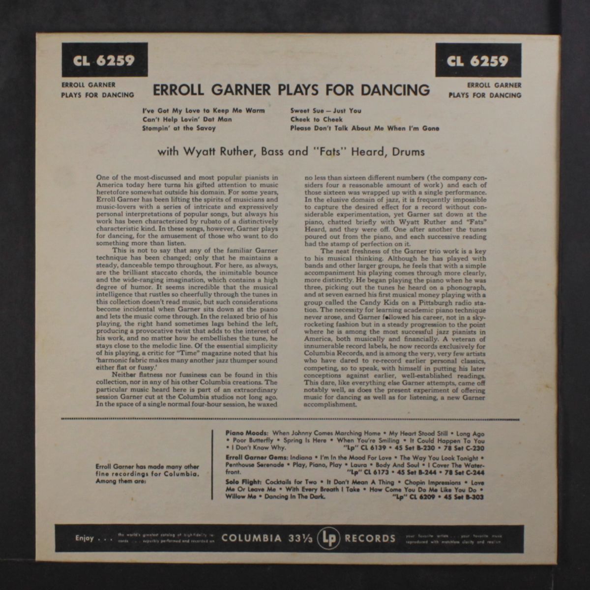 erroll garner plays for dancing by ERROLL GARNER