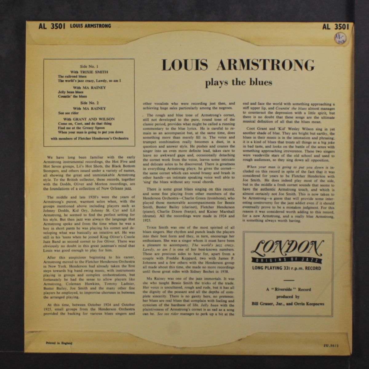 plays the blues by LOUIS ARMSTRONG