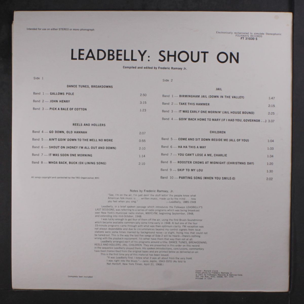 shout on by LEADBELLY