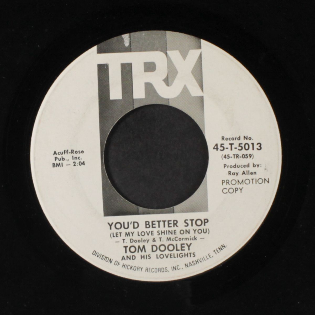 my groovy baby / you'd better stop by TOM DOOLEY