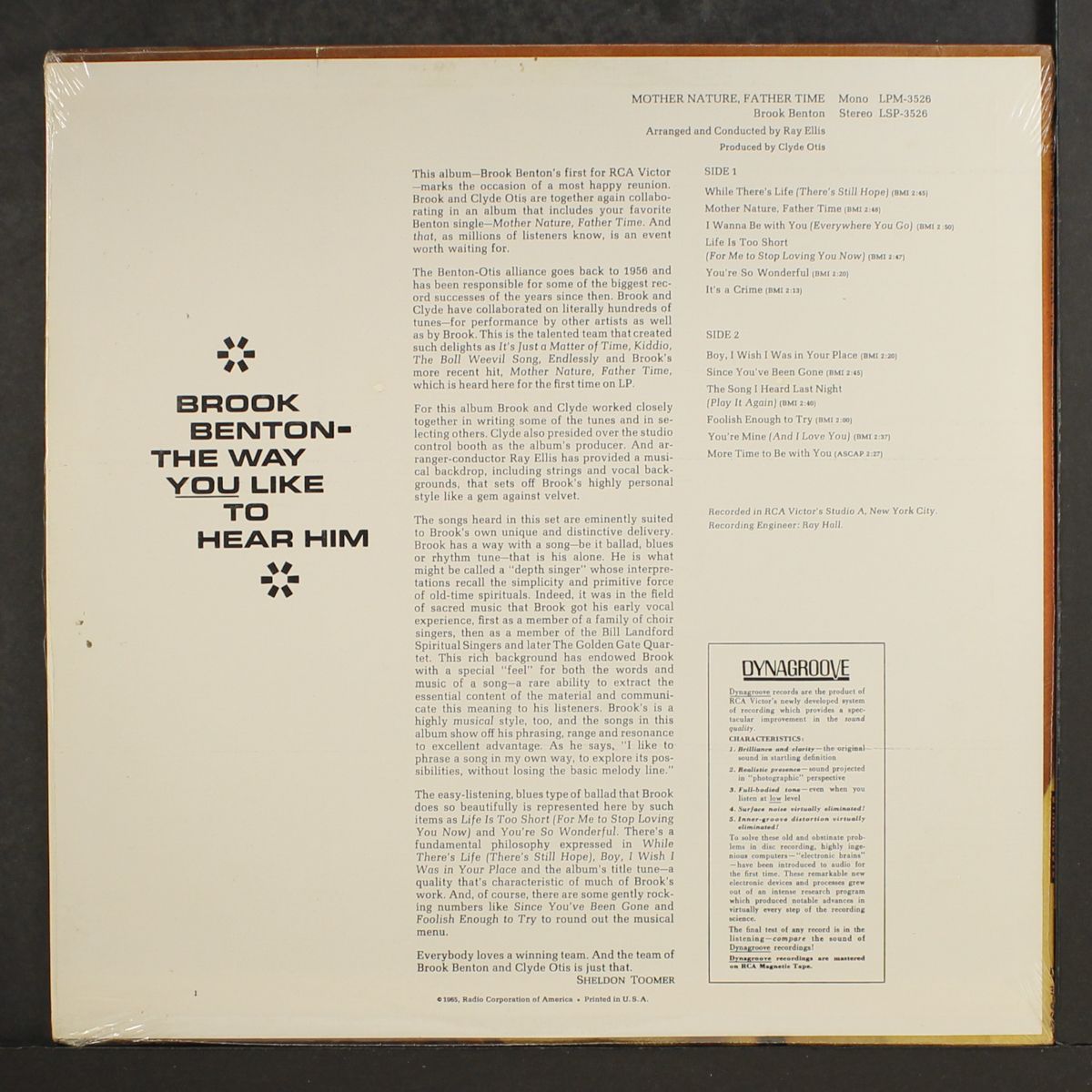 mother nature, father time by BROOK BENTON