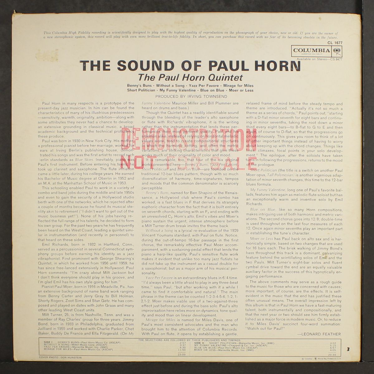 the sound of paul horn by PAUL HORN