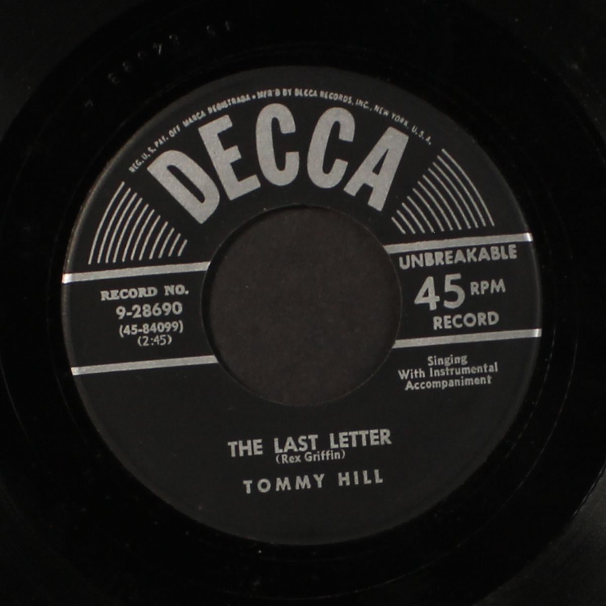 love me for a lifetime / the last letter by TOMMY HILL