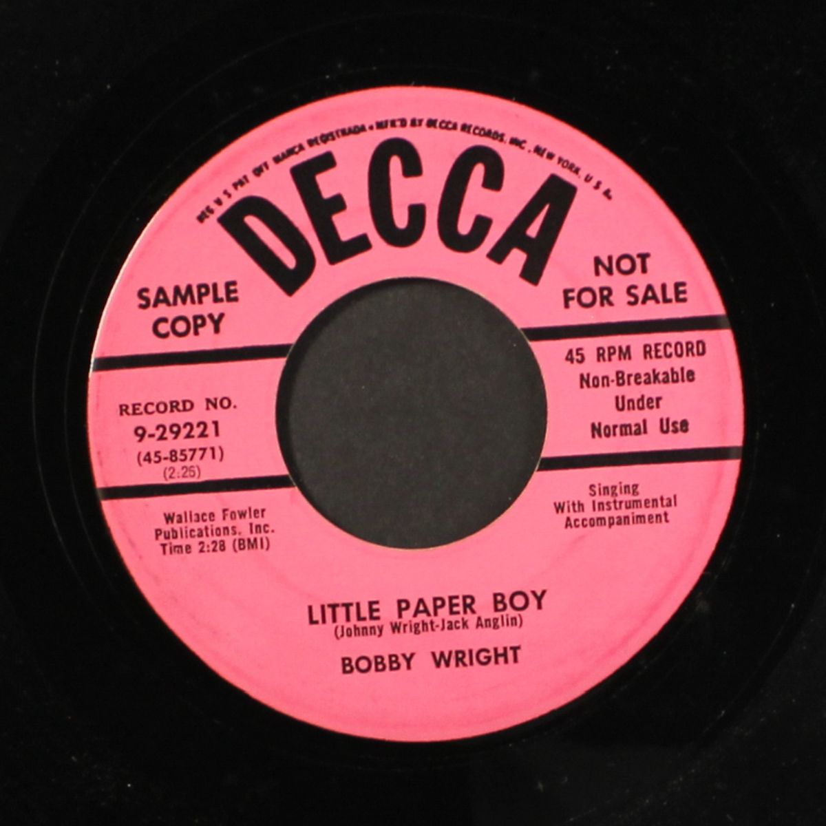 cry baby / little paper boy by BOBBY WRIGHT