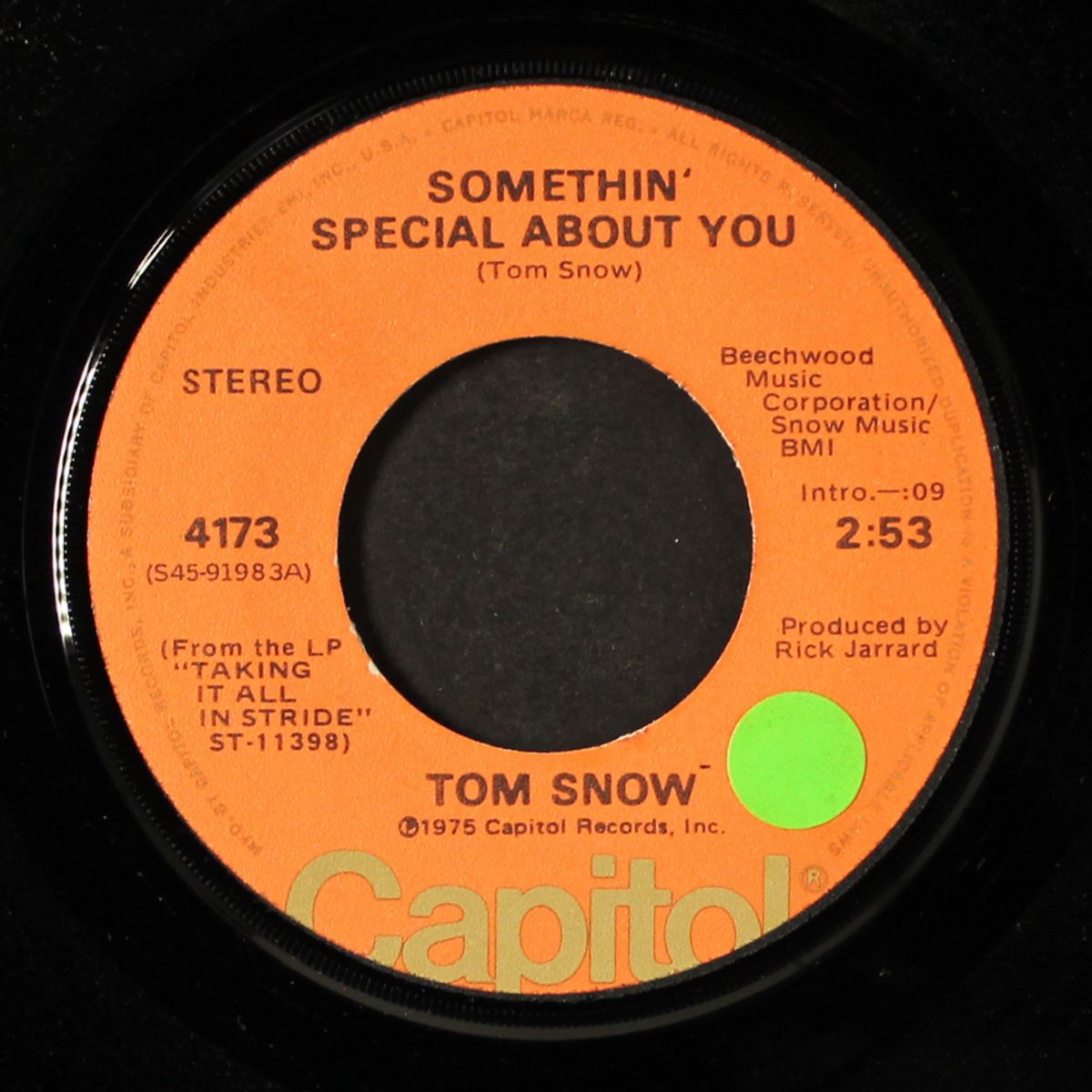 everybody lives everybody dies / somethin' special about you by TOM SNOW