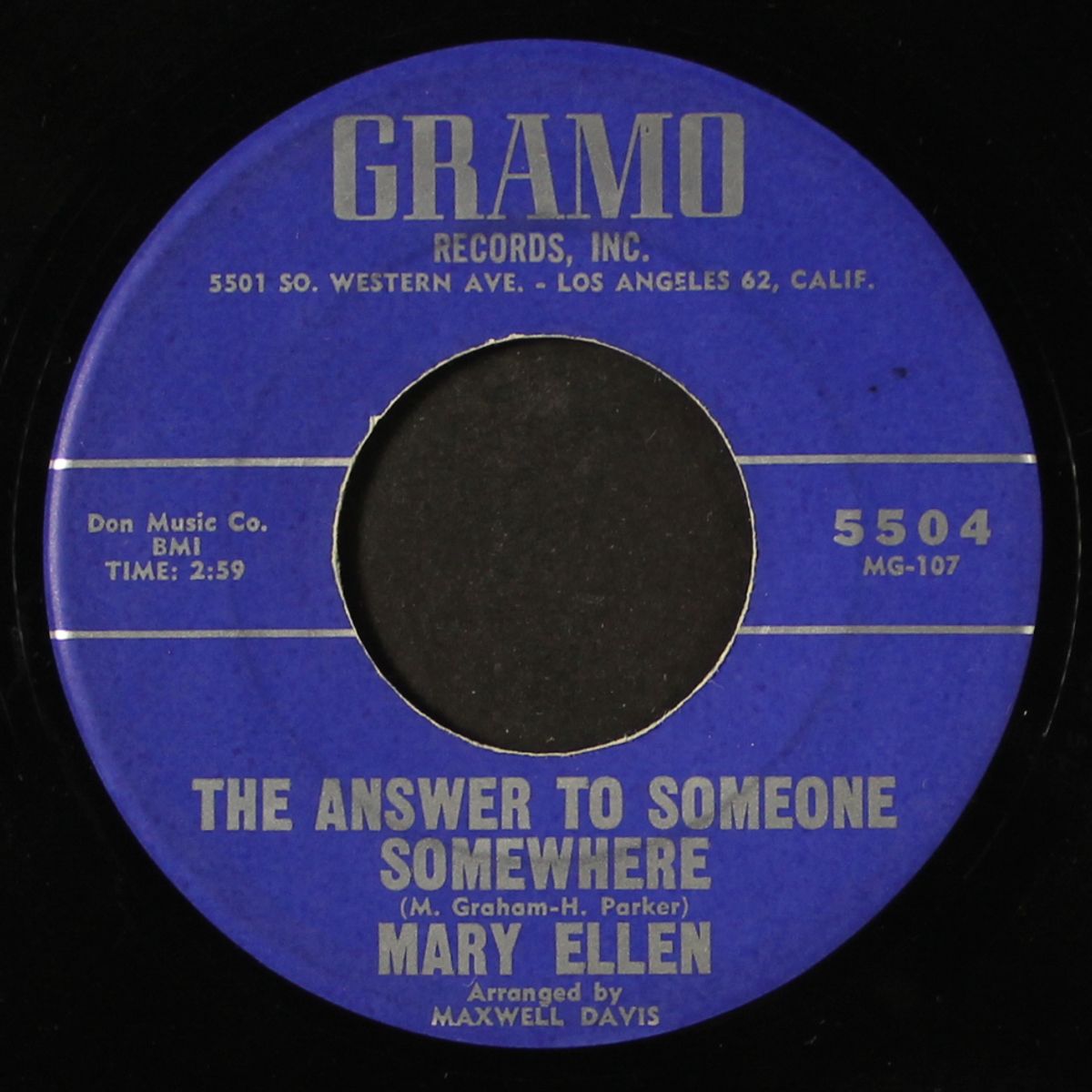 the answer to someone somewhere / this love of mine by MARY ELLEN