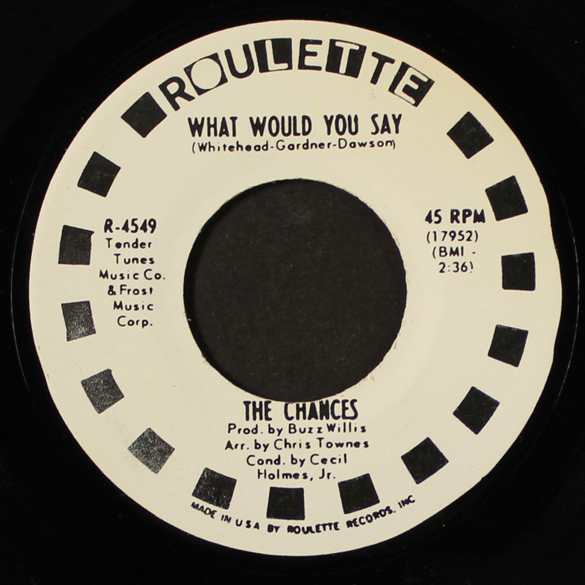 through a long and sleepless night / what would you say by CHANCES