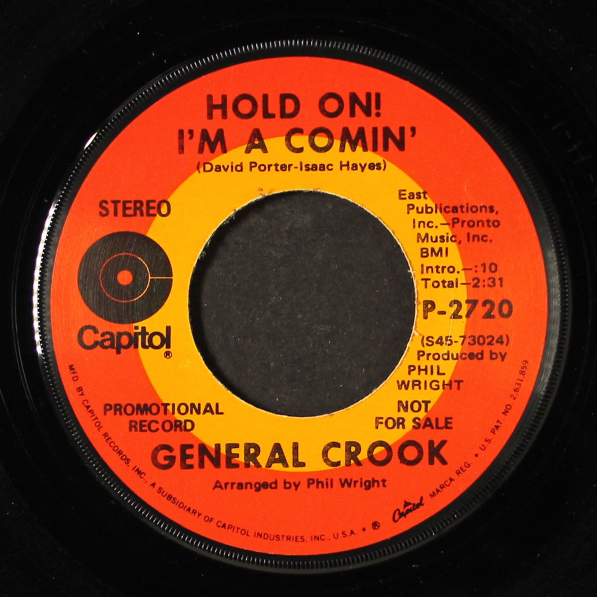 when love leaves you crying / hold on! i'm a comin' by GENERAL CROOK