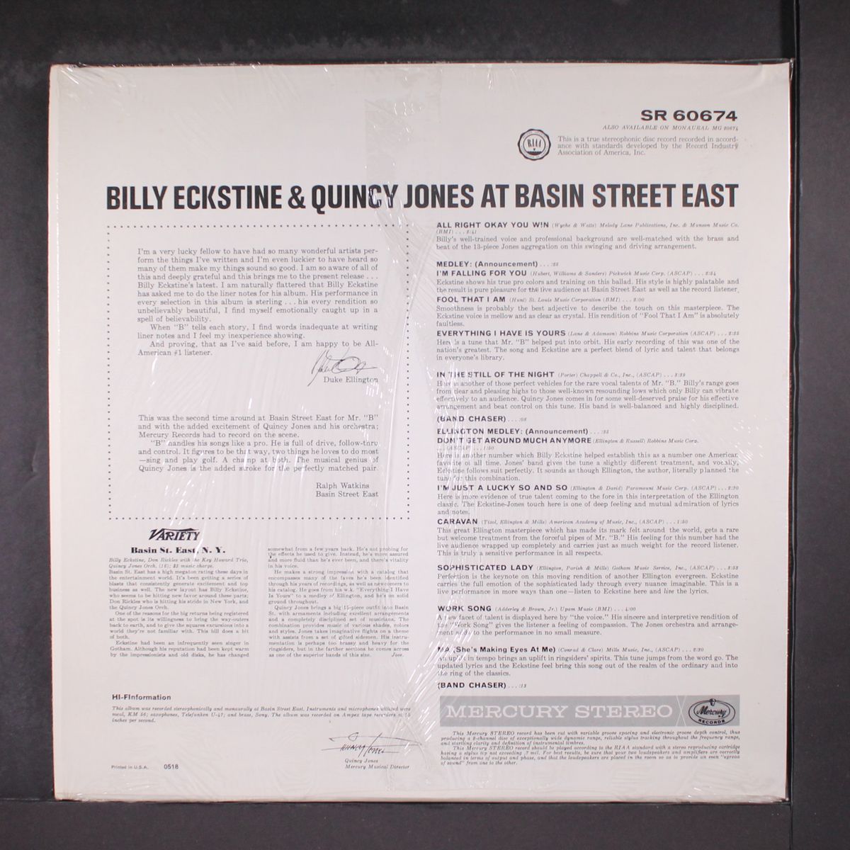 at basin street east by BILLY ECKSTINE & QUINCY JONES