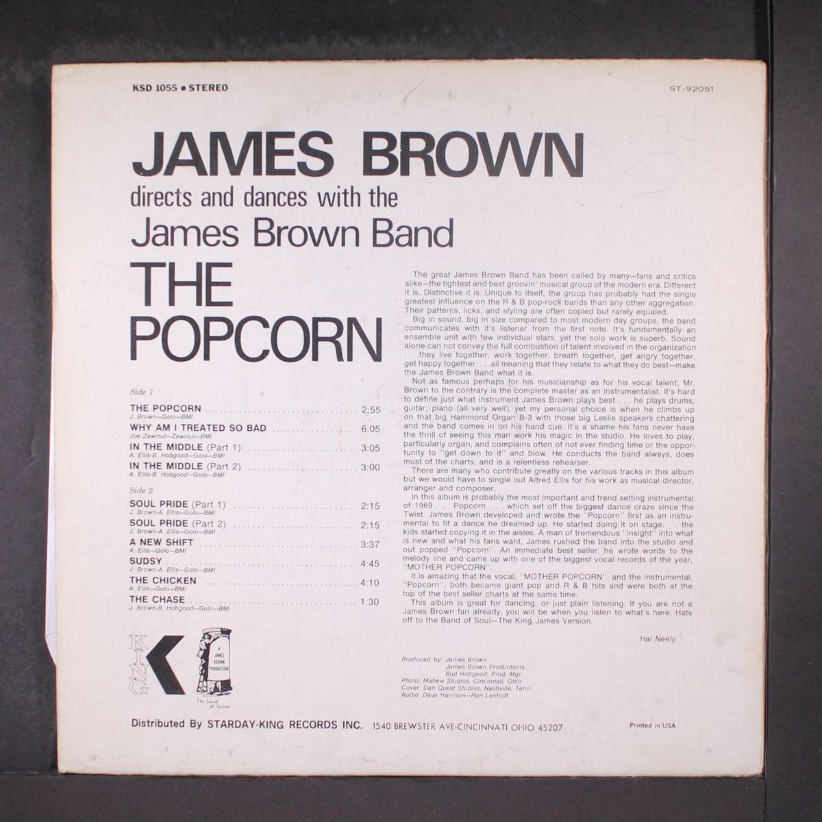 directs the popcorn by JAMES BROWN