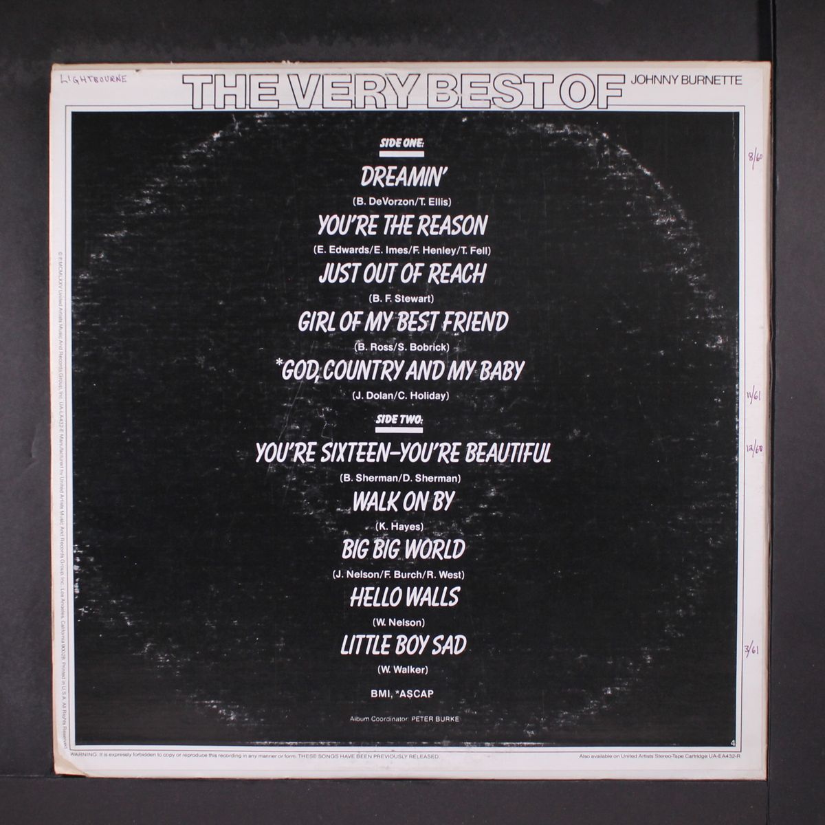 very best of by JOHNNY BURNETTE