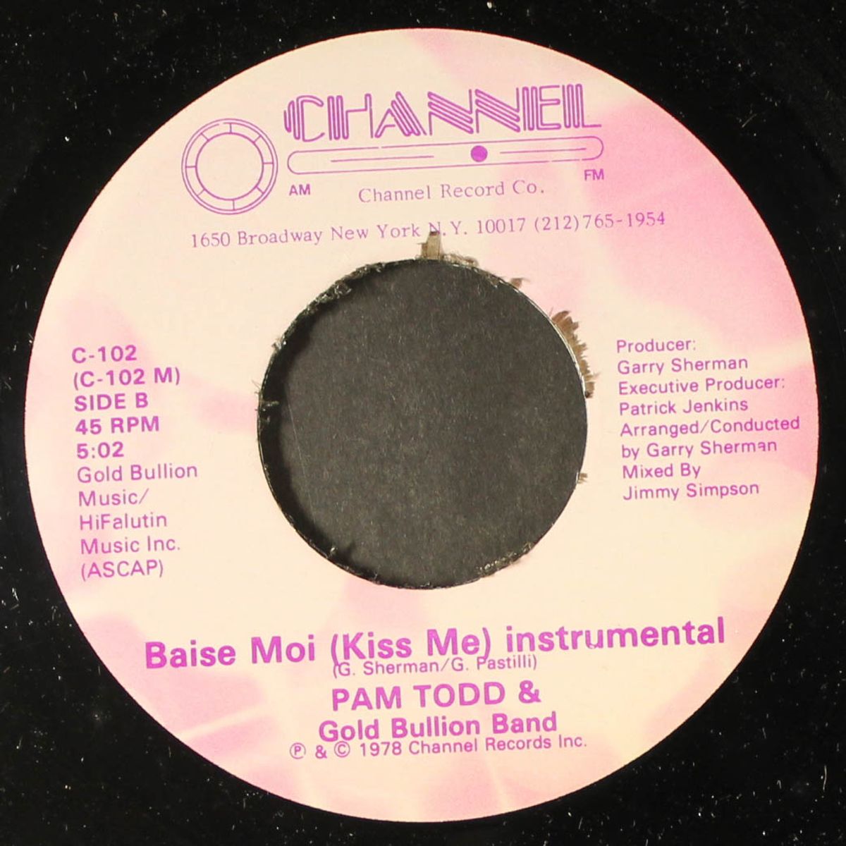 baisez-moi (kiss me) / instro by PAM TODD & GOLD BULLION BAND