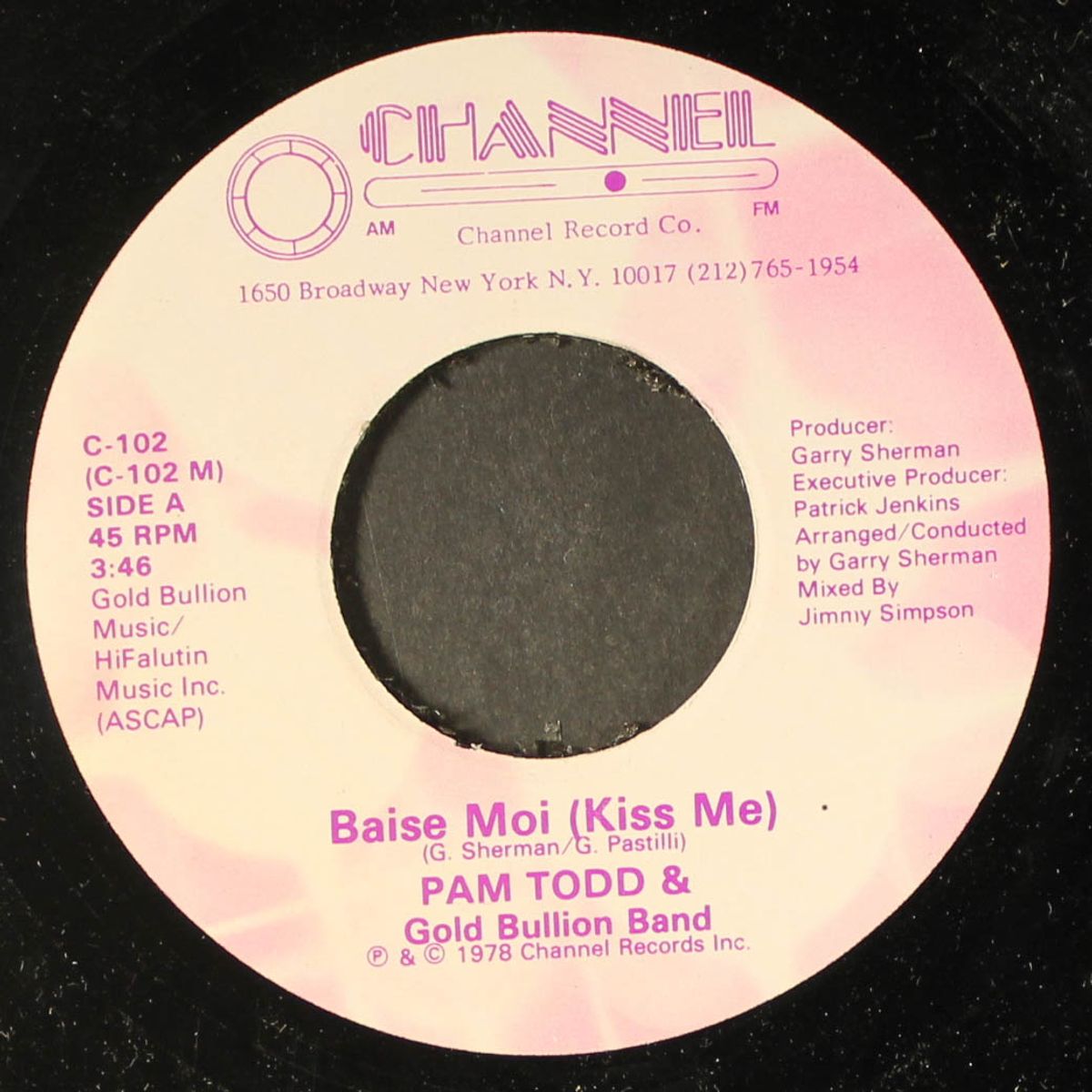 baisez-moi (kiss me) / instro by PAM TODD & GOLD BULLION BAND
