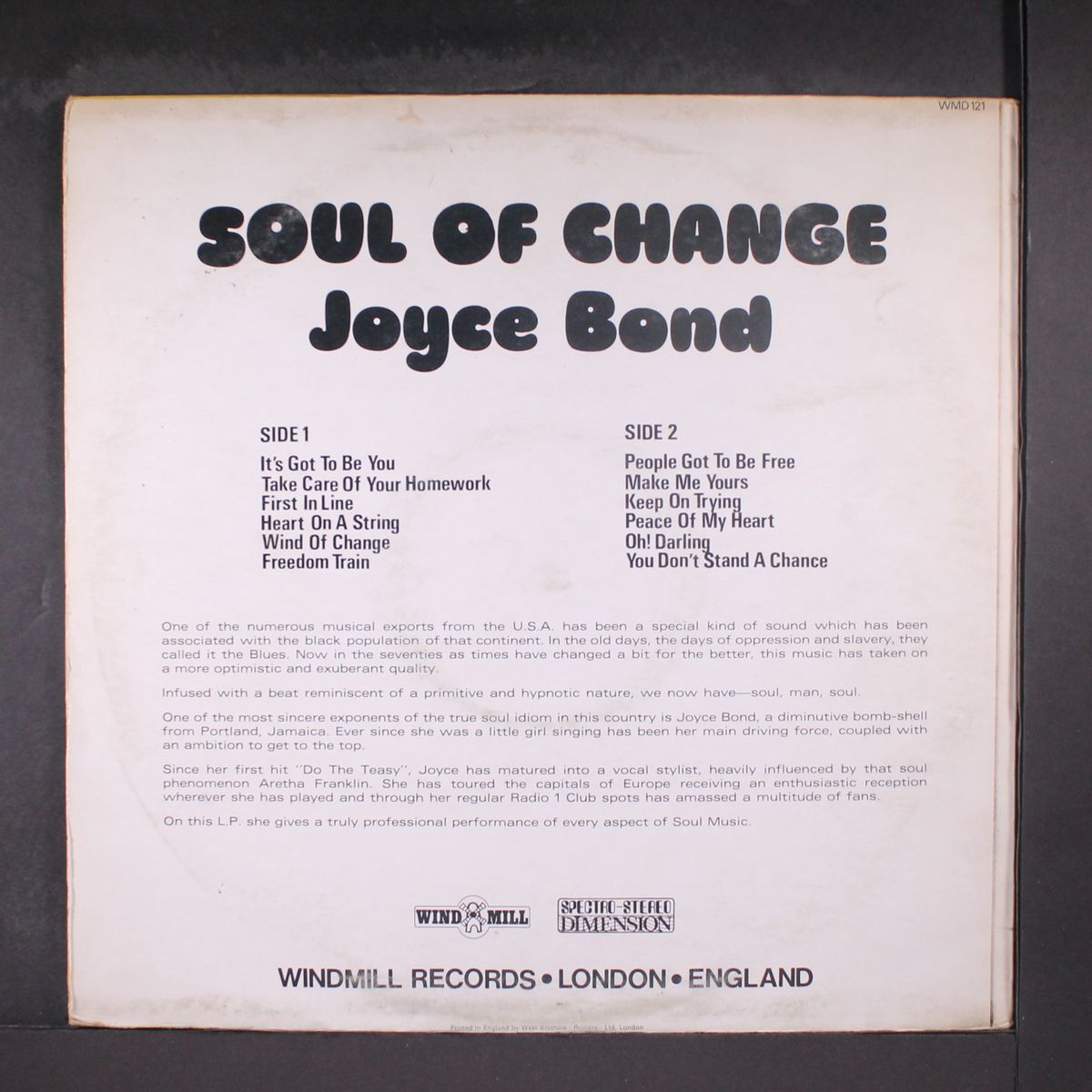 soul of change by JOYCE BOND