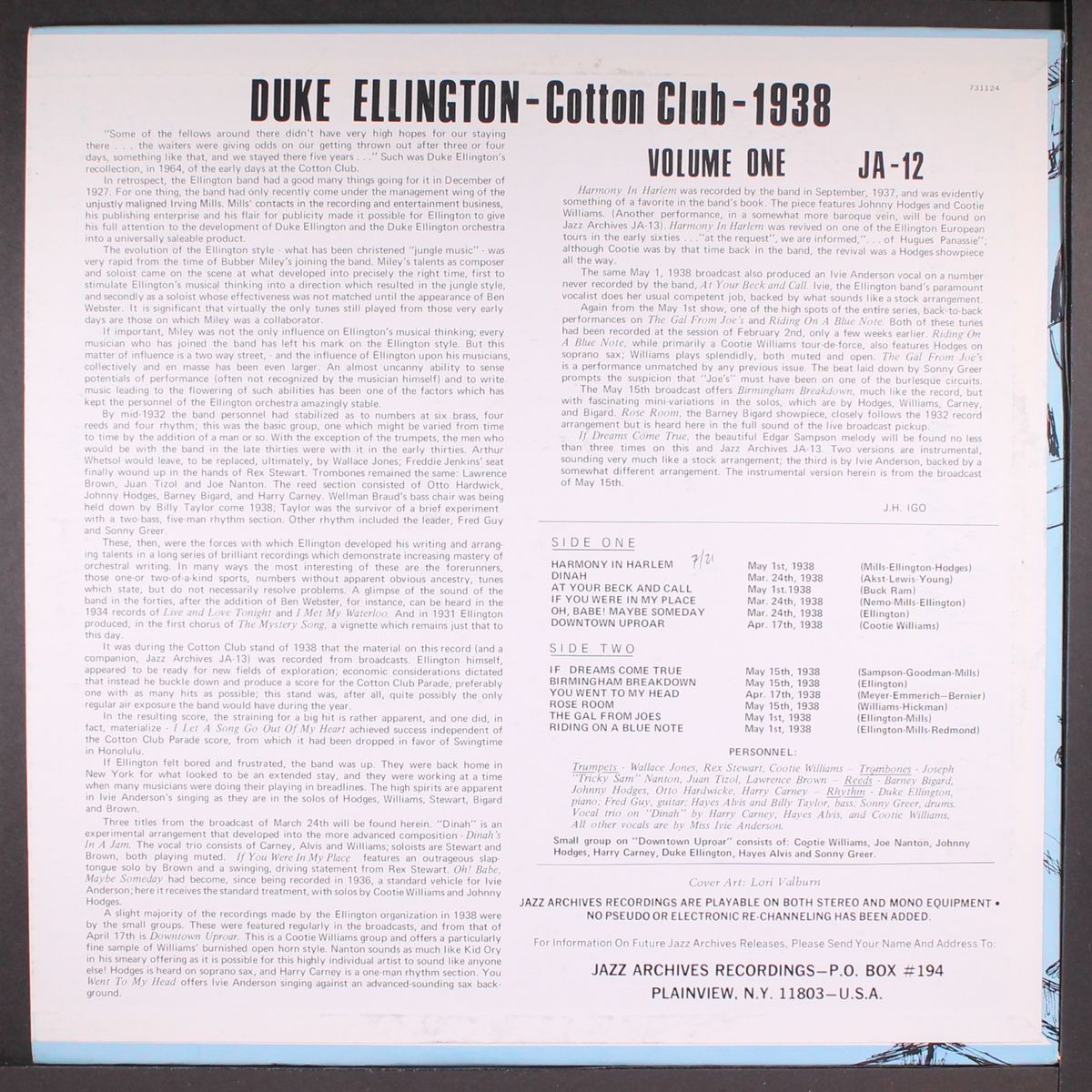 cotton club - 1938 vol. 1 by DUKE ELLINGTON
