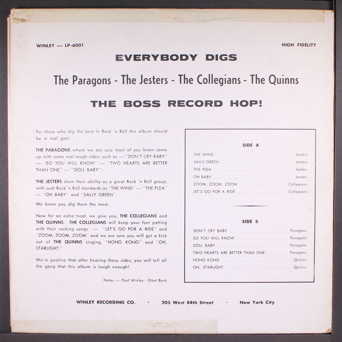 everybody digs the boss record hop by VARIOUS
