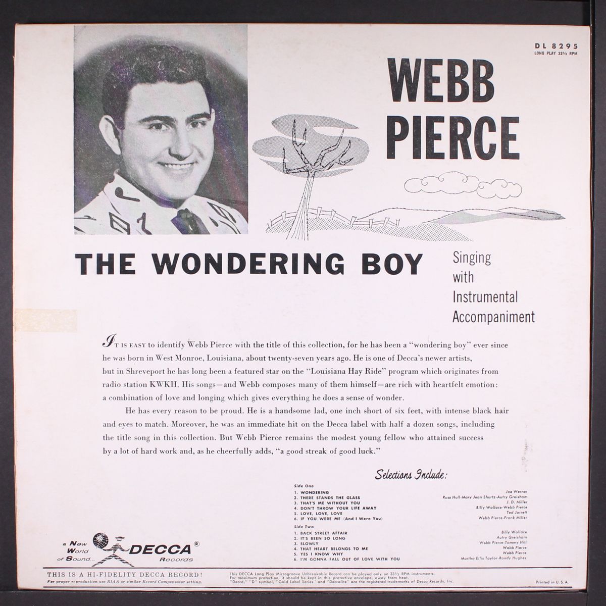 the wondering boy by WEBB PIERCE