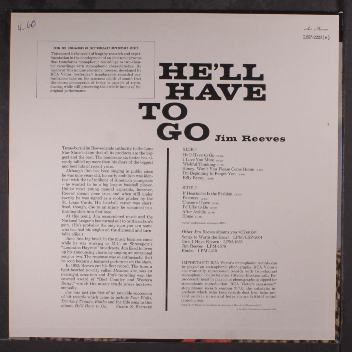 he'll have to go by JIM REEVES