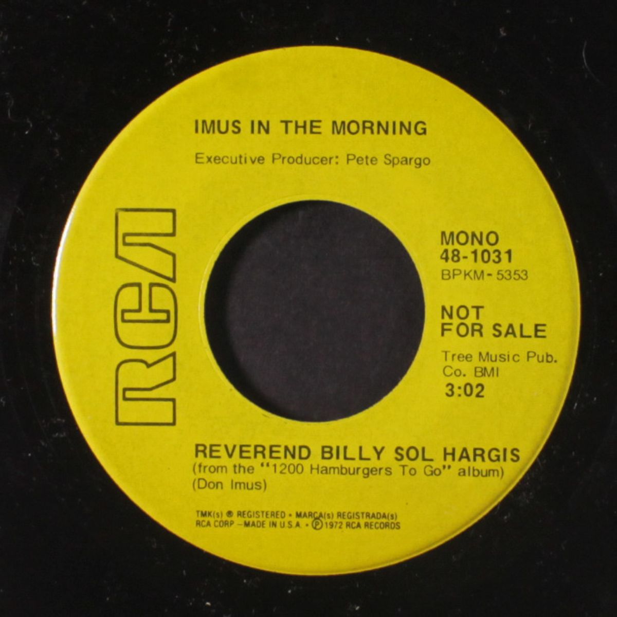 1200 hamburgers to go / reverend billy sol hargis by IMUS IN THE MORNING