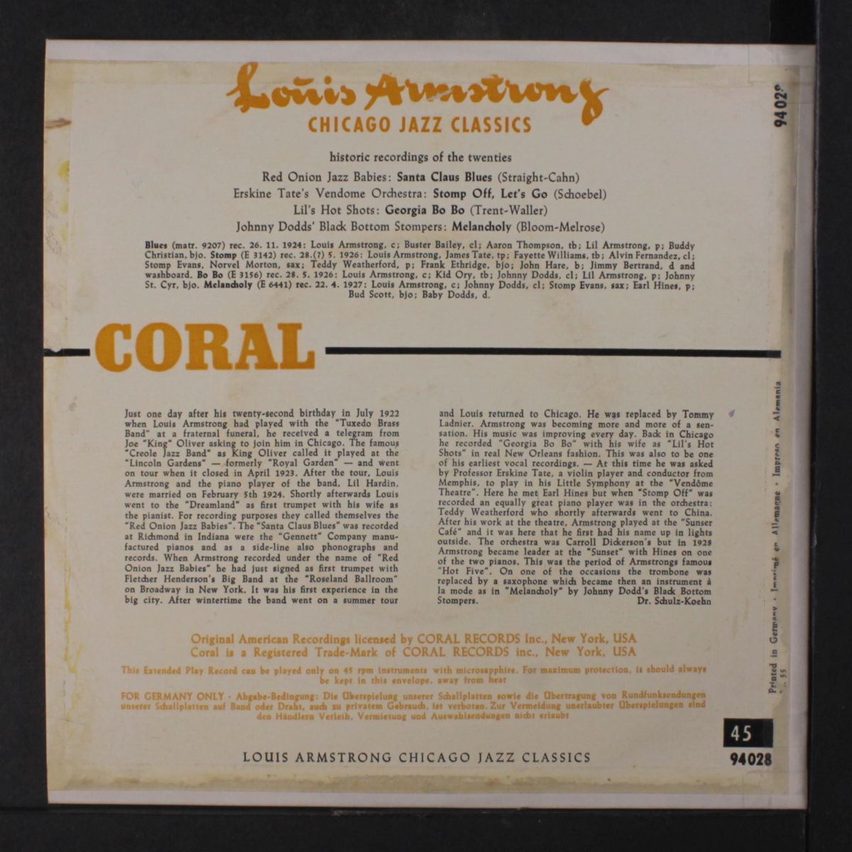 chicago jazz classics by LOUIS ARMSTRONG