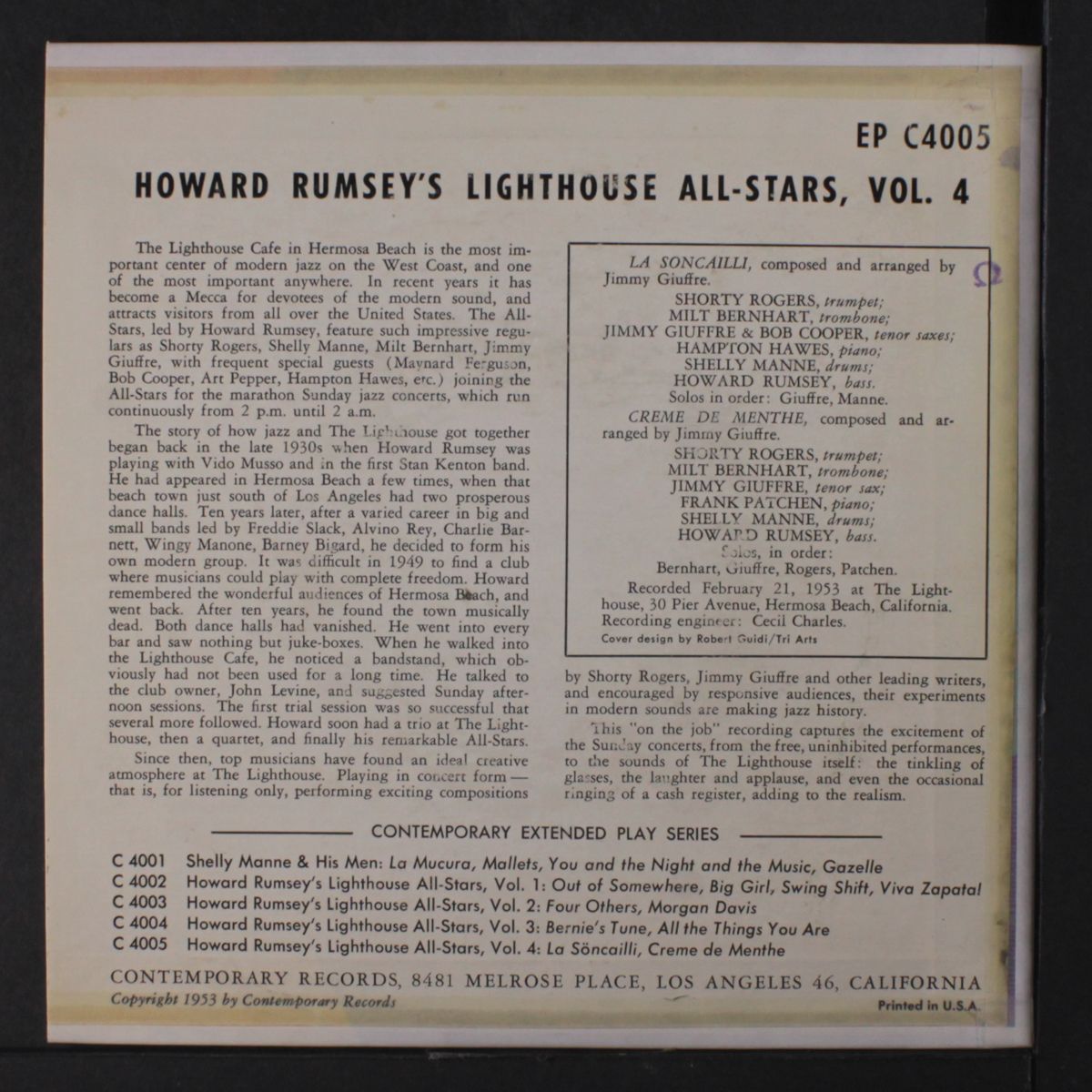 howard rumsey's lighthouse all-stars vol. 4 by HOWARD RUMSEY'S LIGHTHOUSE ALL-STARS