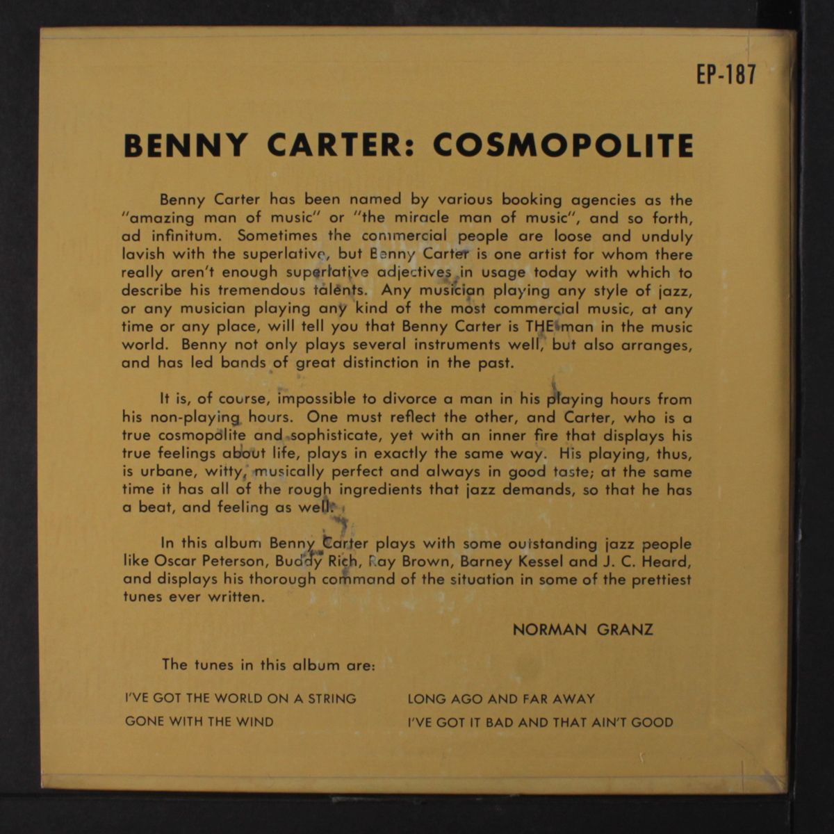 cosmopolite by BENNY CARTER