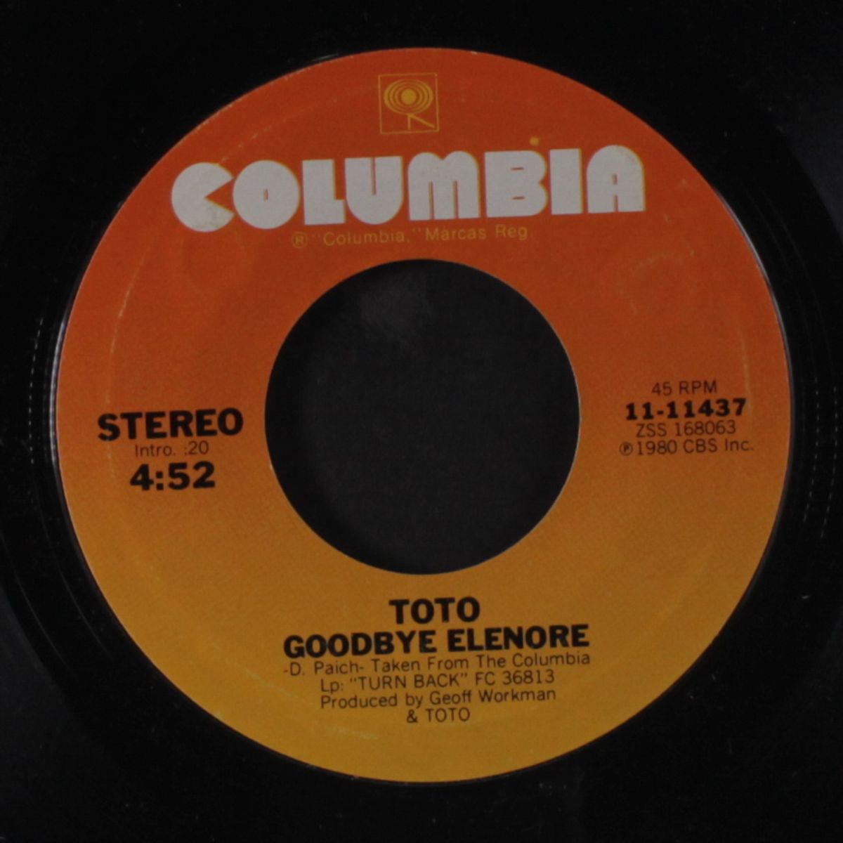 goodbye elenore / turn back by TOTO