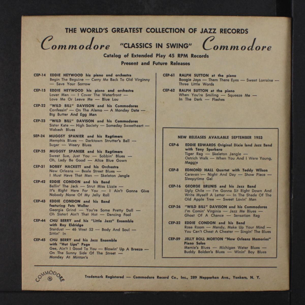 his piano, and orchestra by EDDIE HEYWOOD