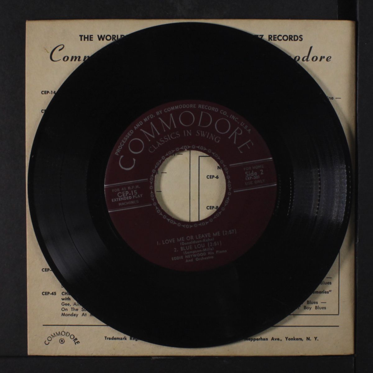 his piano, and orchestra by EDDIE HEYWOOD