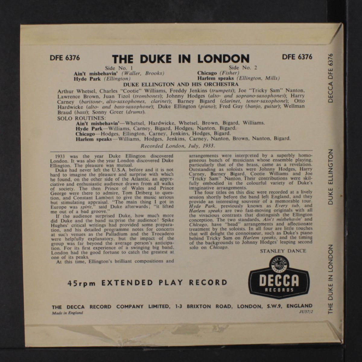 the duke in london by DUKE ELLINGTON