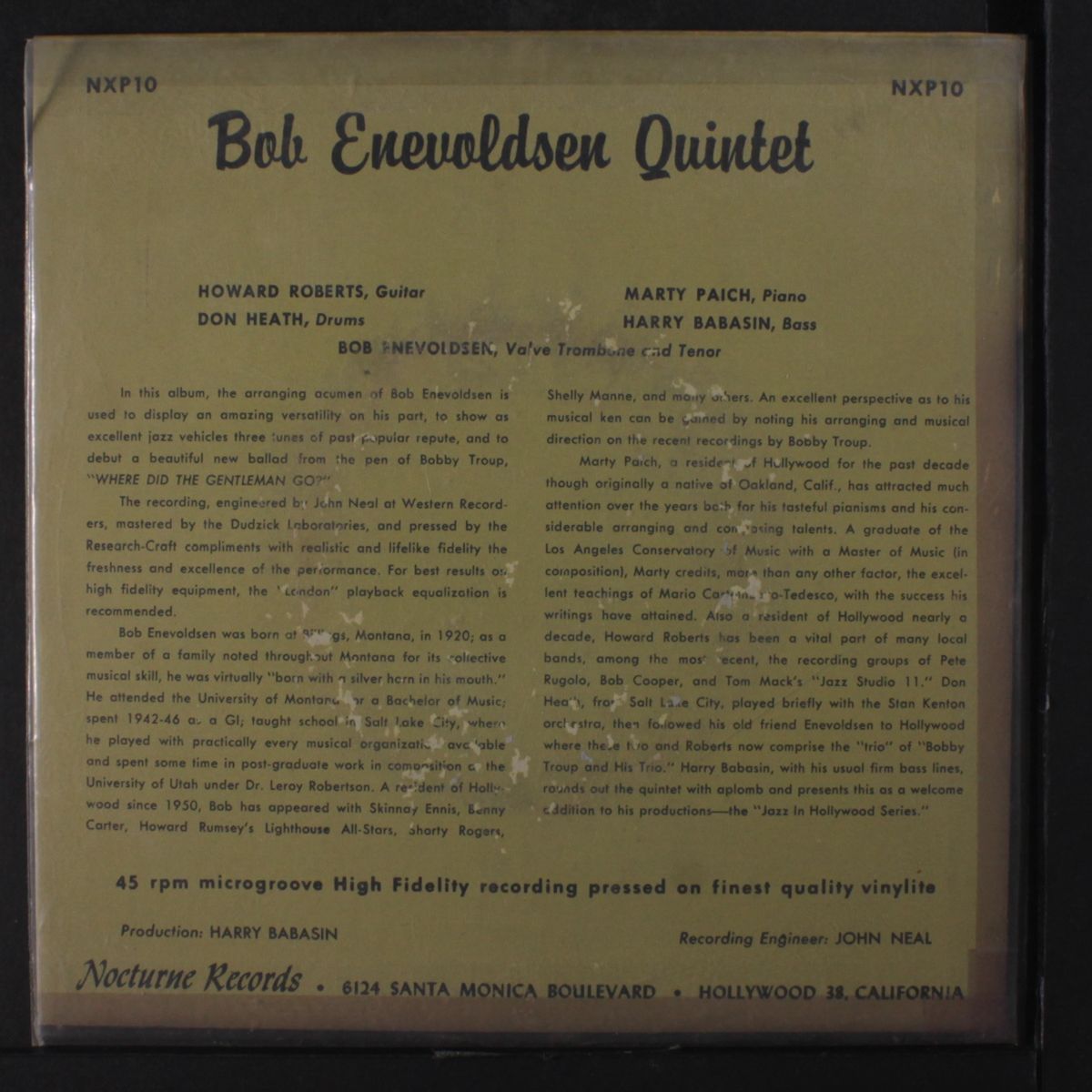 bob enevoldsen quintet by BOB ENEVOLDSEN