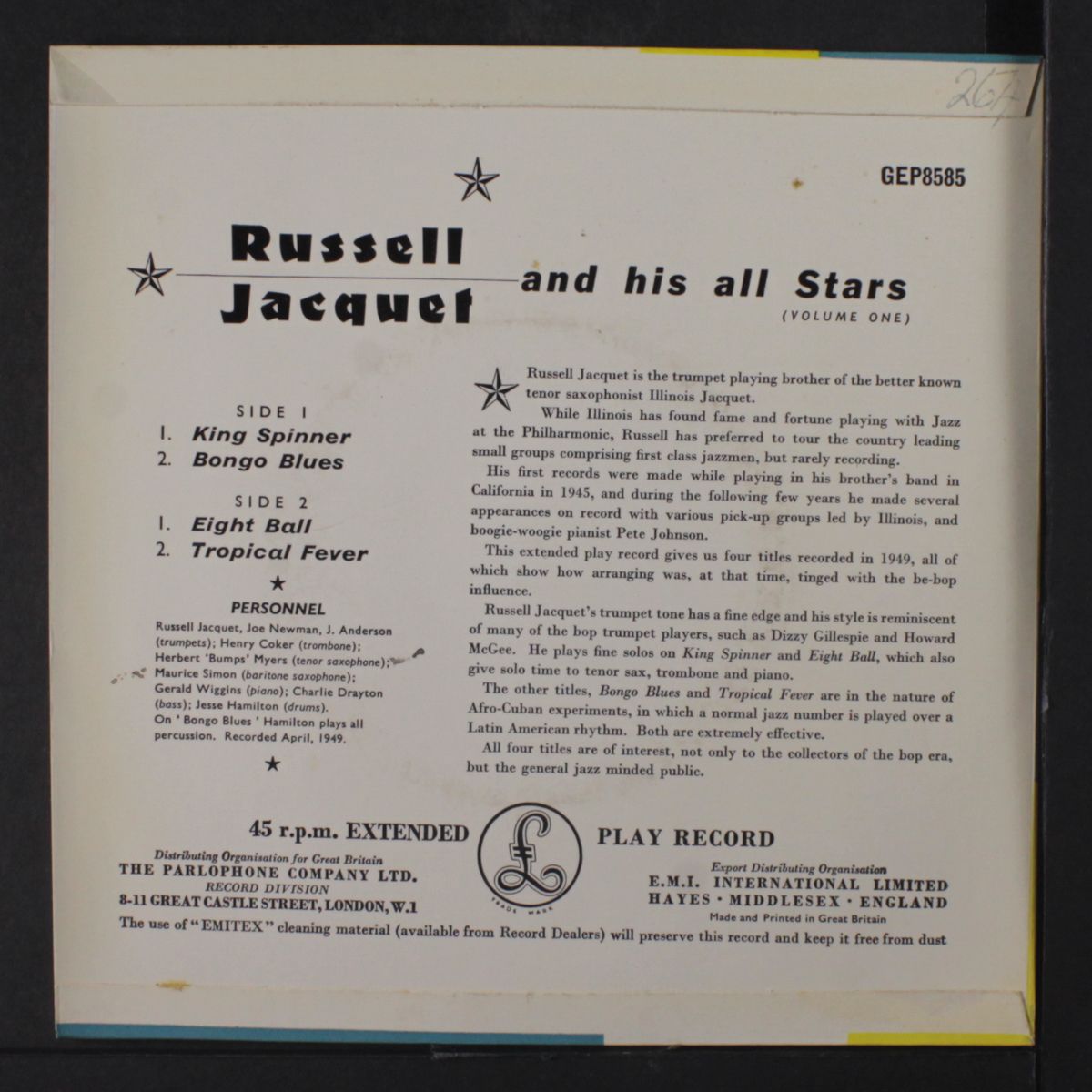 russell jacquet & his all stars, vol. 1 by RUSSELL JACQUET