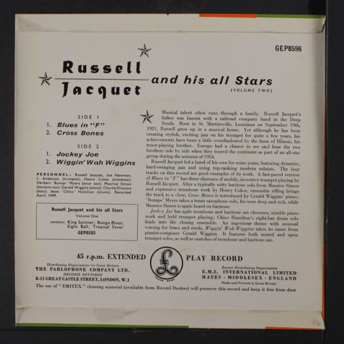 russell jacquet & his all stars, vol. 2 by RUSSELL JACQUET