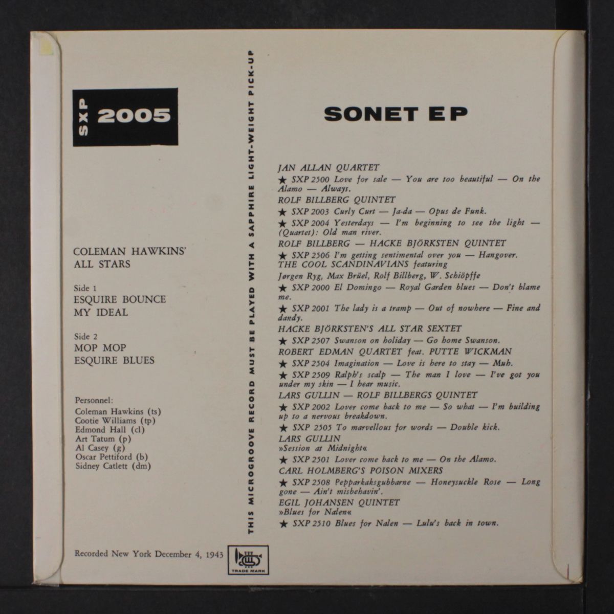 52 street jazz by COLEMAN HAWKINS