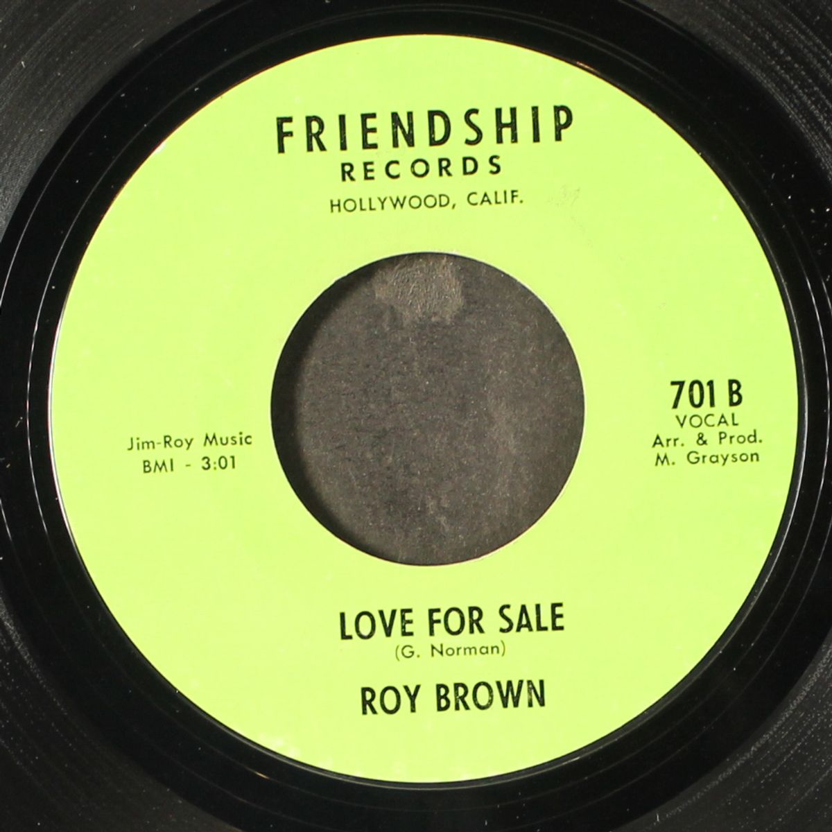 it's my fault darling / love for sale by ROY BROWN