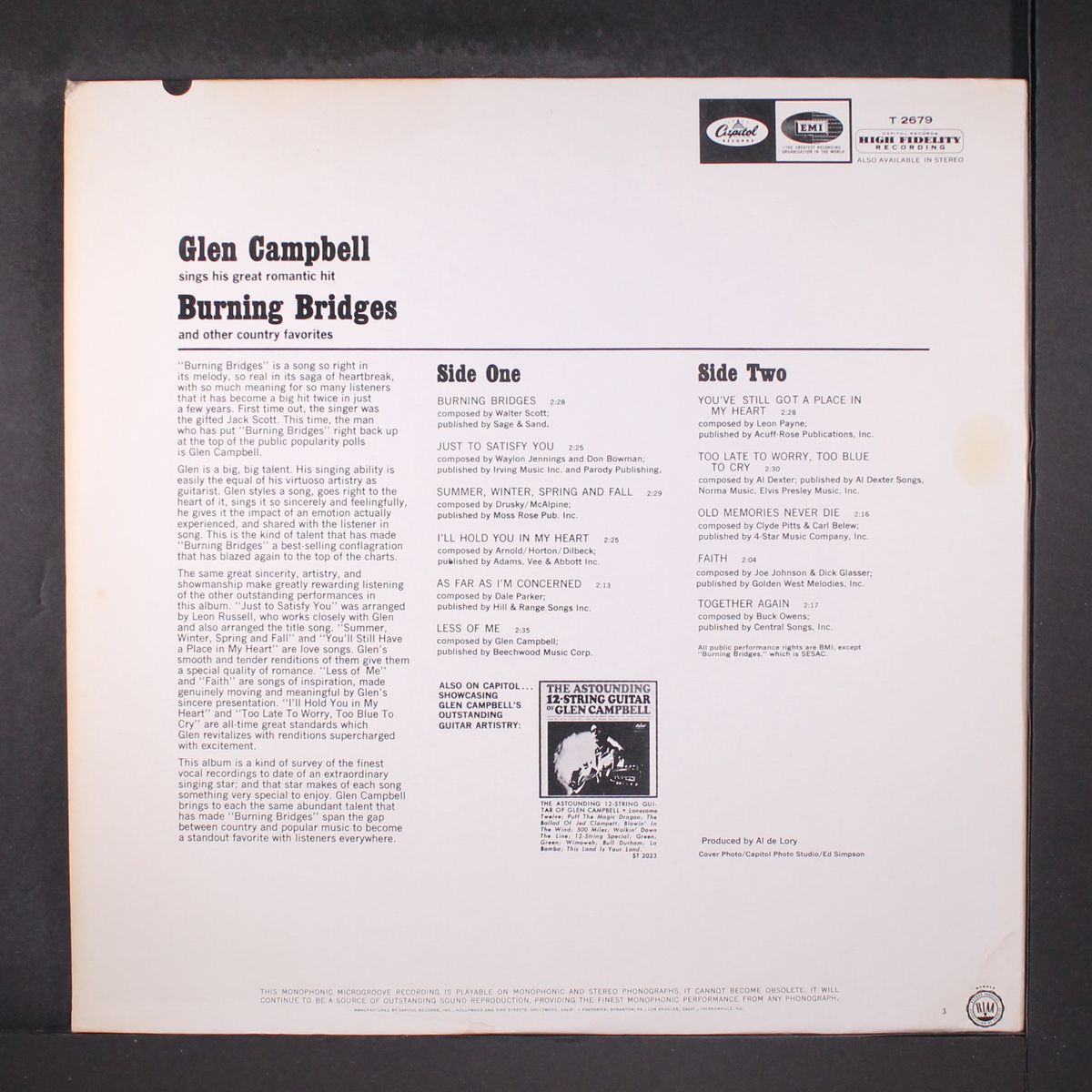 burning bridges by GLEN CAMPBELL