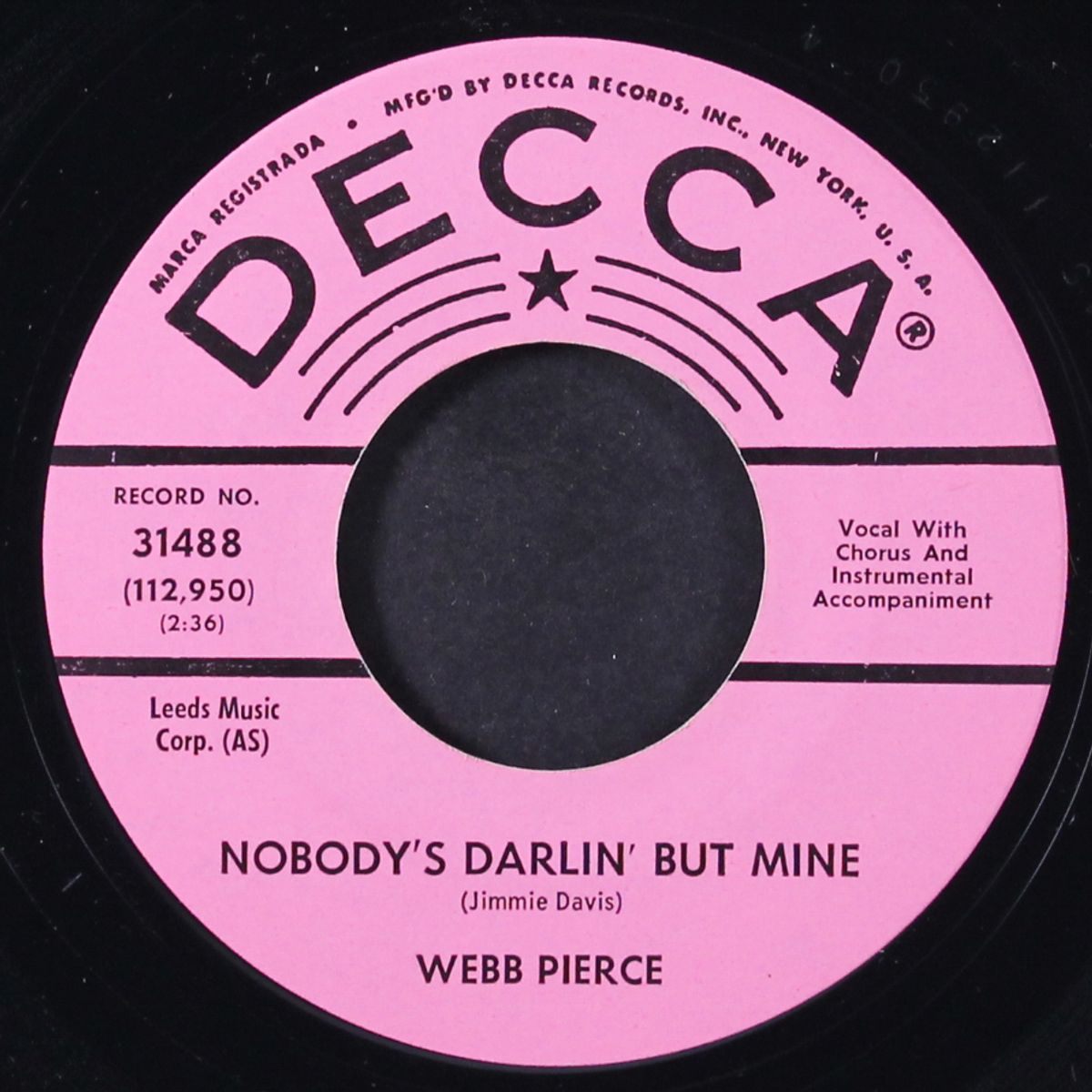 sands of gold / nobody's darlin' but mine by WEBB PIERCE