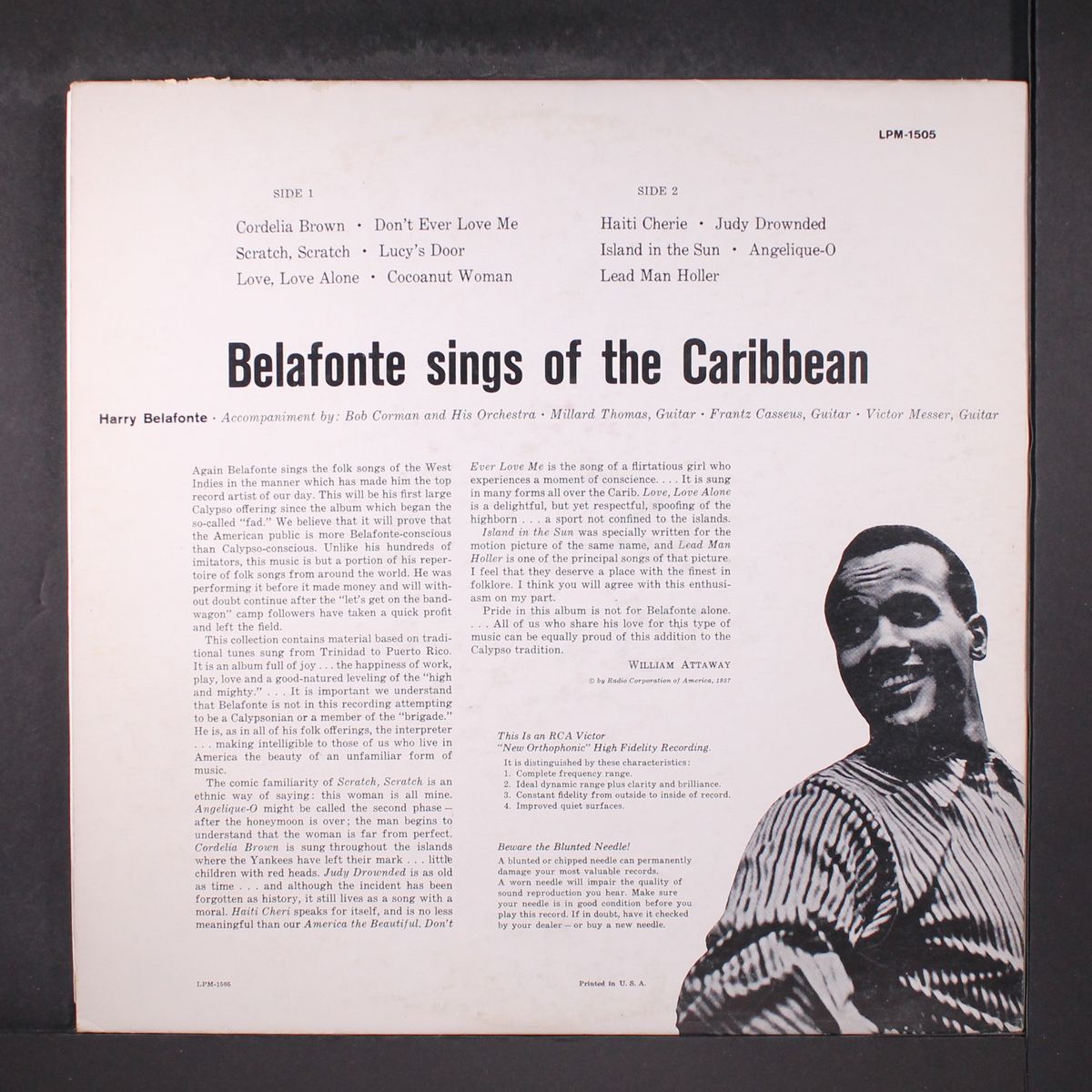 sings of the caribbean by HARRY BELAFONTE