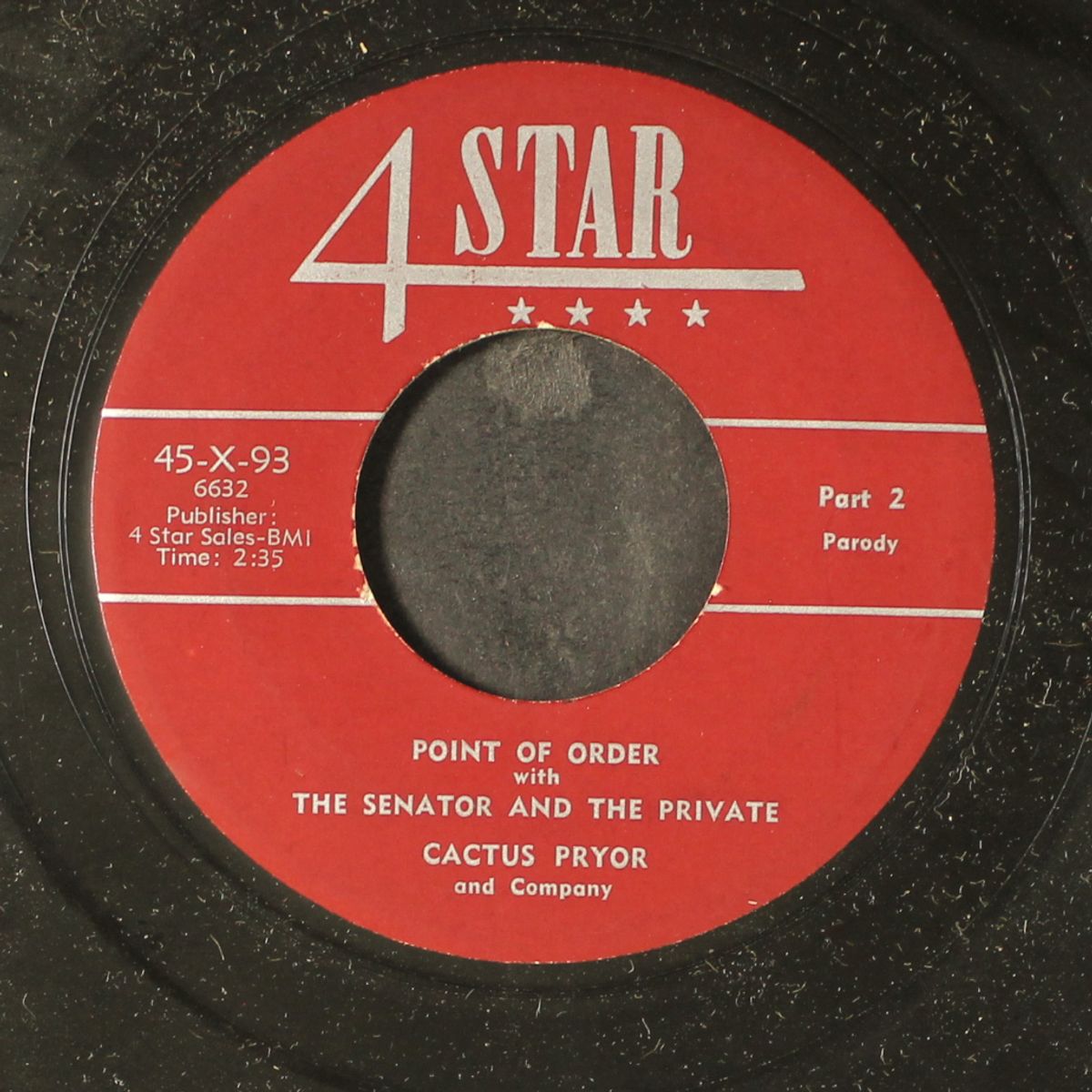 point of order with the senator and the private by CACTUS PRYOR