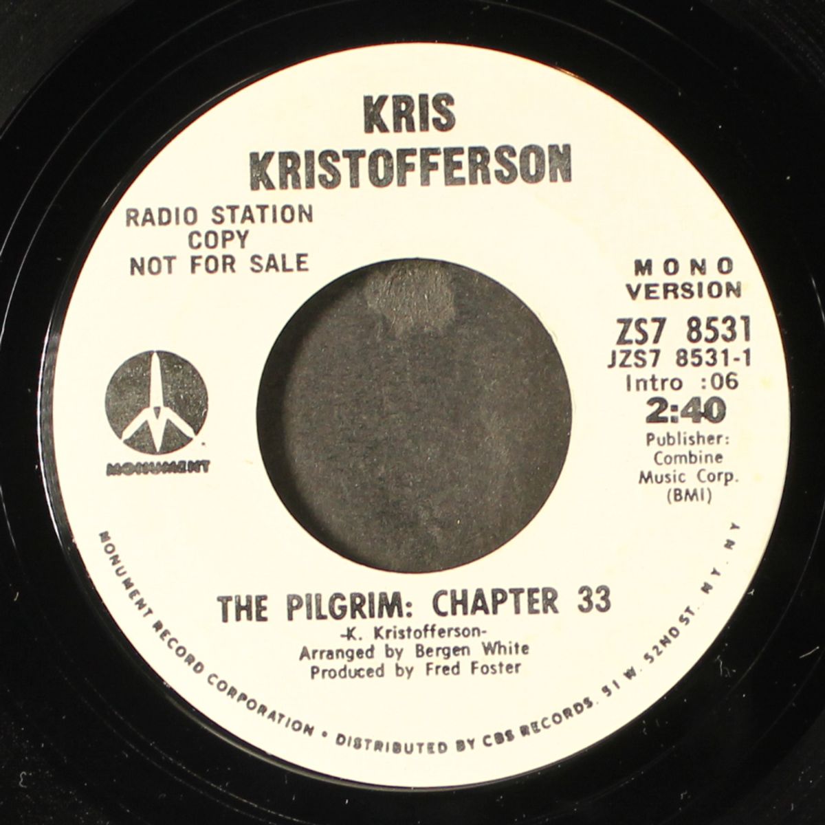 the pilgrim: chapter 33 / mono by KRIS KRISTOFFERSON