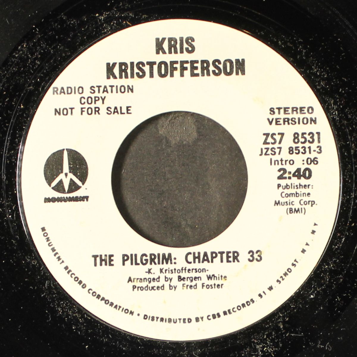 the pilgrim: chapter 33 / mono by KRIS KRISTOFFERSON