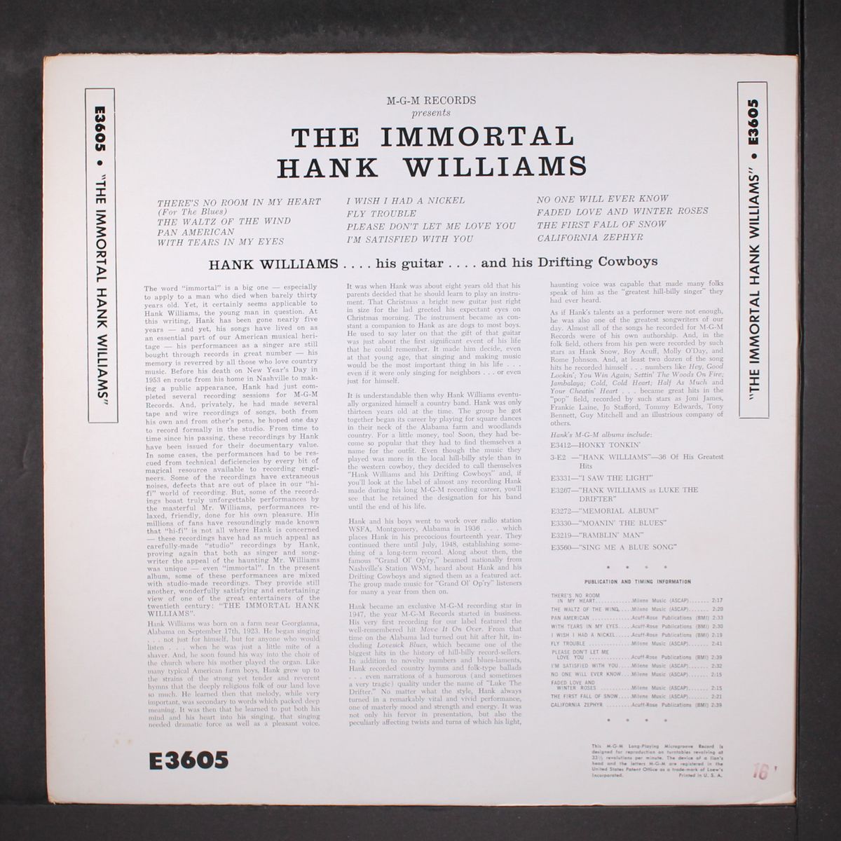 the immortal by HANK WILLIAMS
