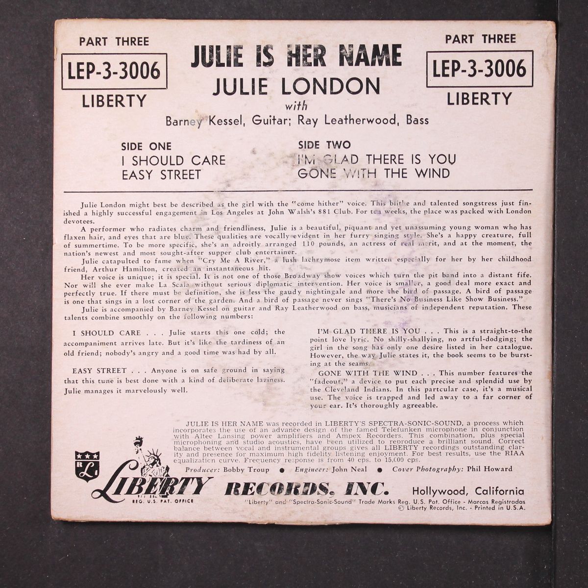 julie is her name, part 3 by JULIE LONDON