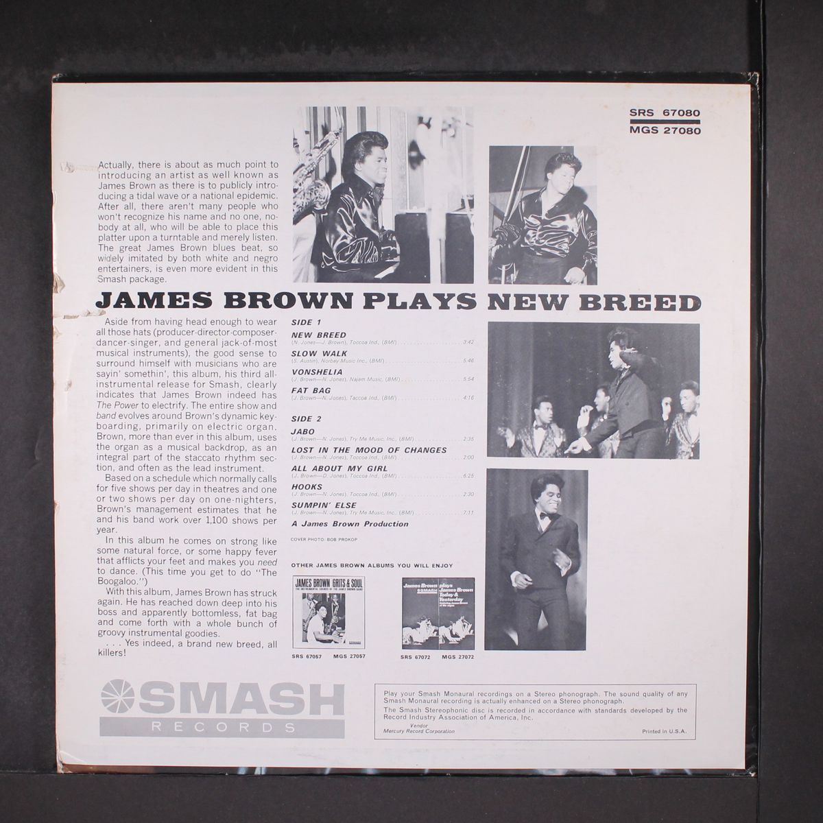 plays new breed by JAMES BROWN