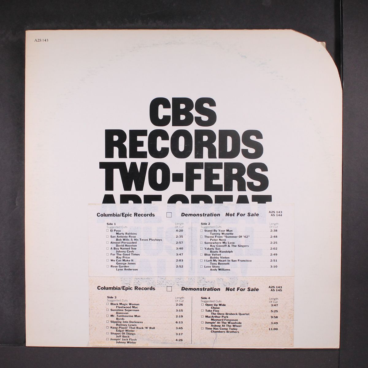 cbs records two-fers are great musical values! by VARIOUS