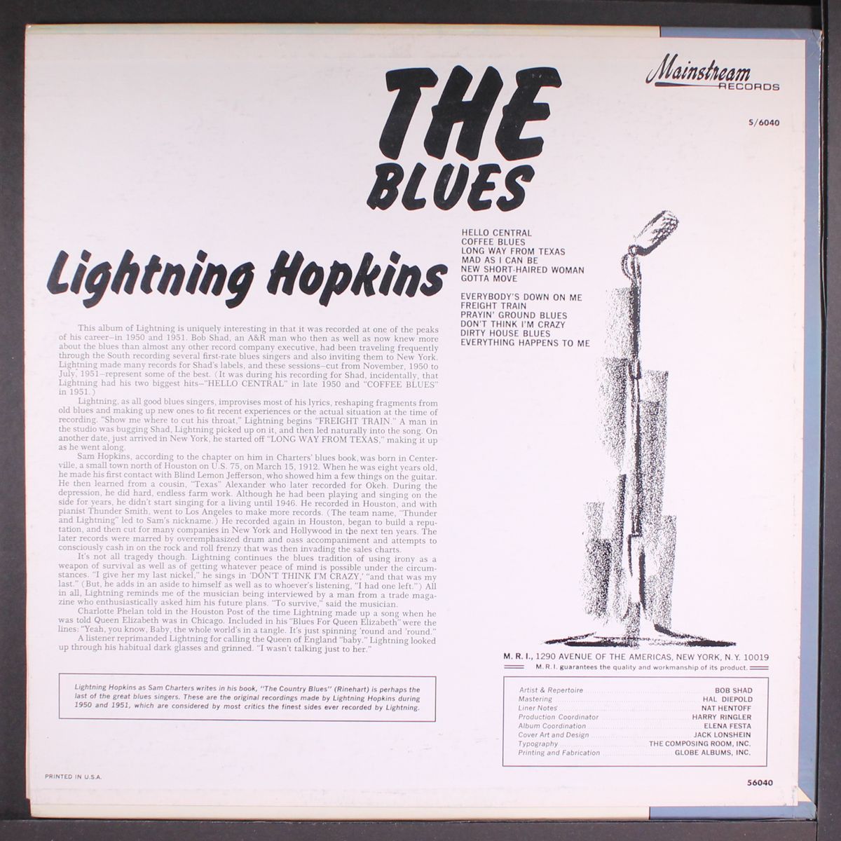 the blues by LIGHTNIN' HOPKINS