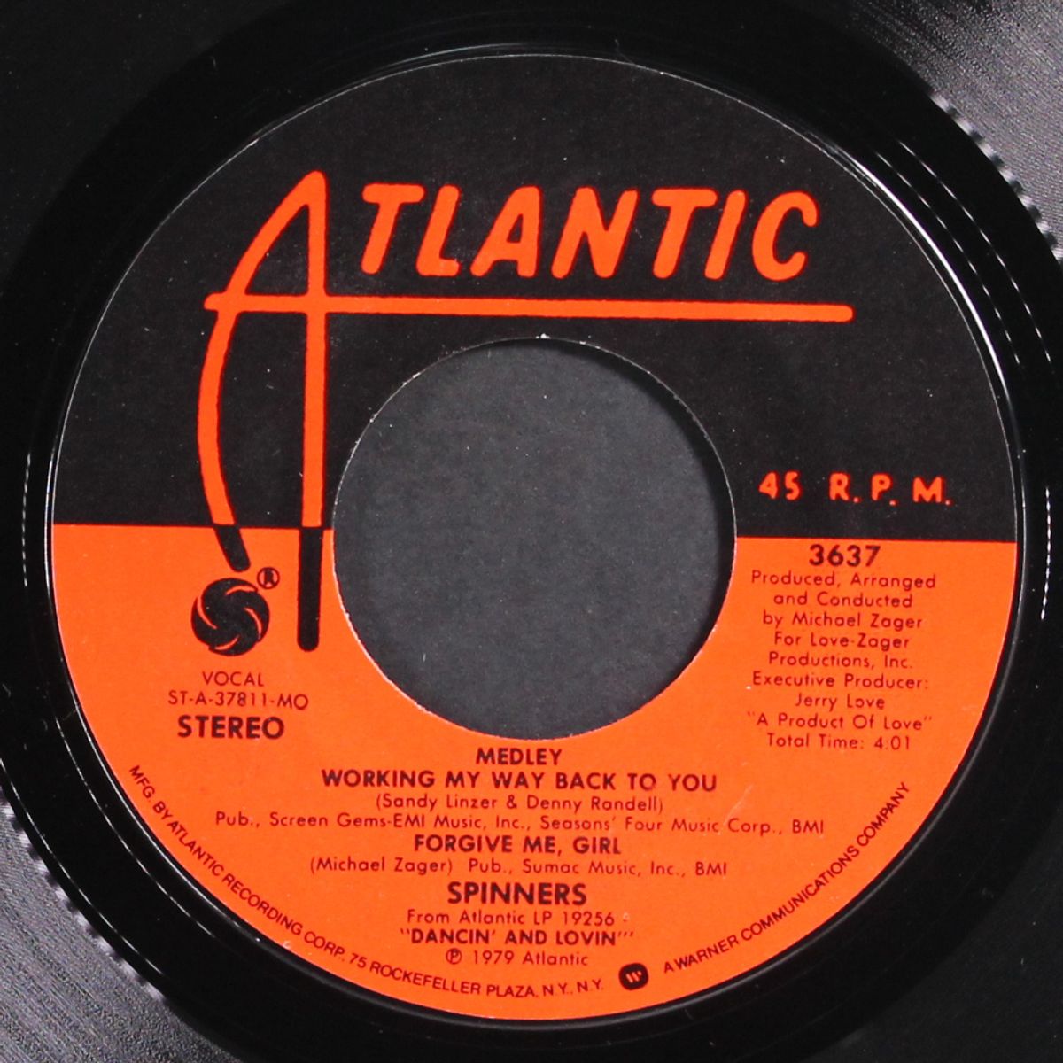 working my way back top you / forgive me girl / disco ride by SPINNERS