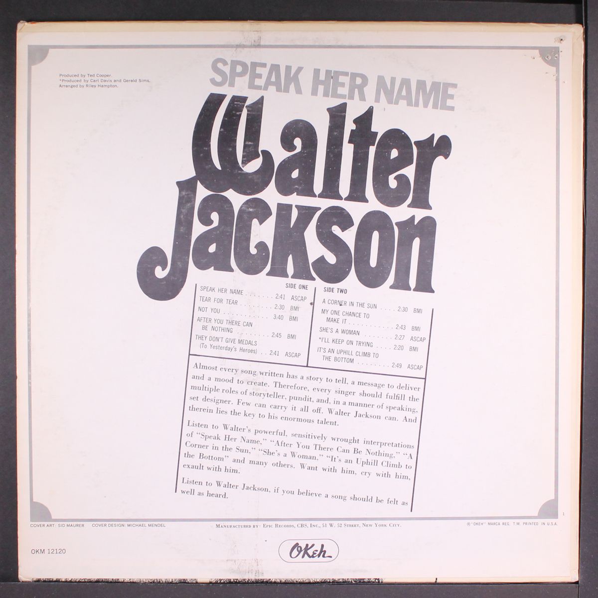speak her name by WALTER JACKSON