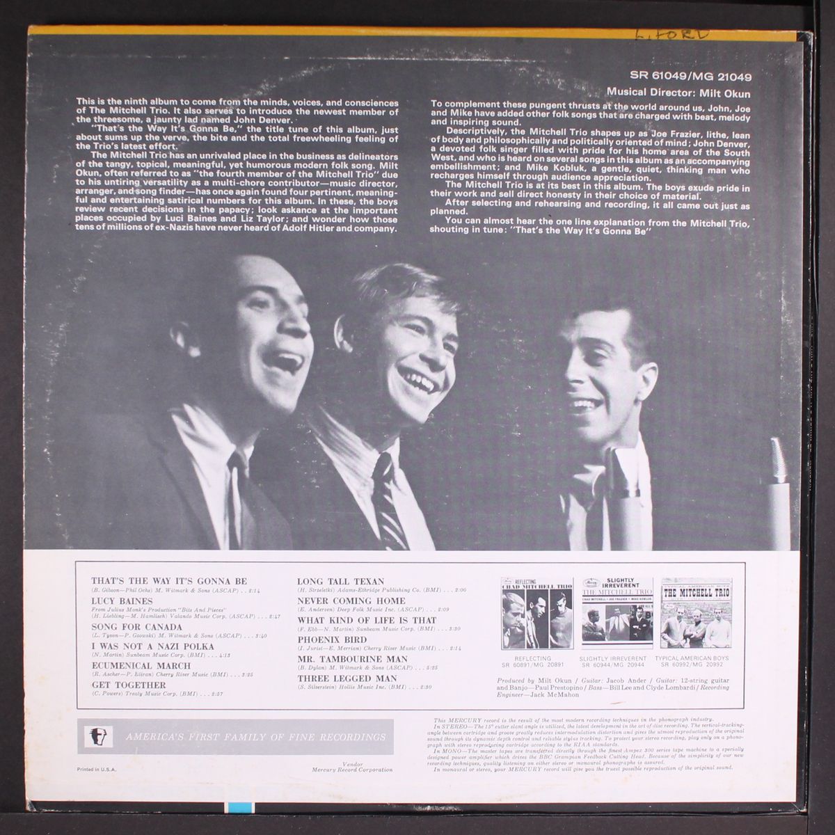 that's the way it's gonna be by MITCHELL TRIO