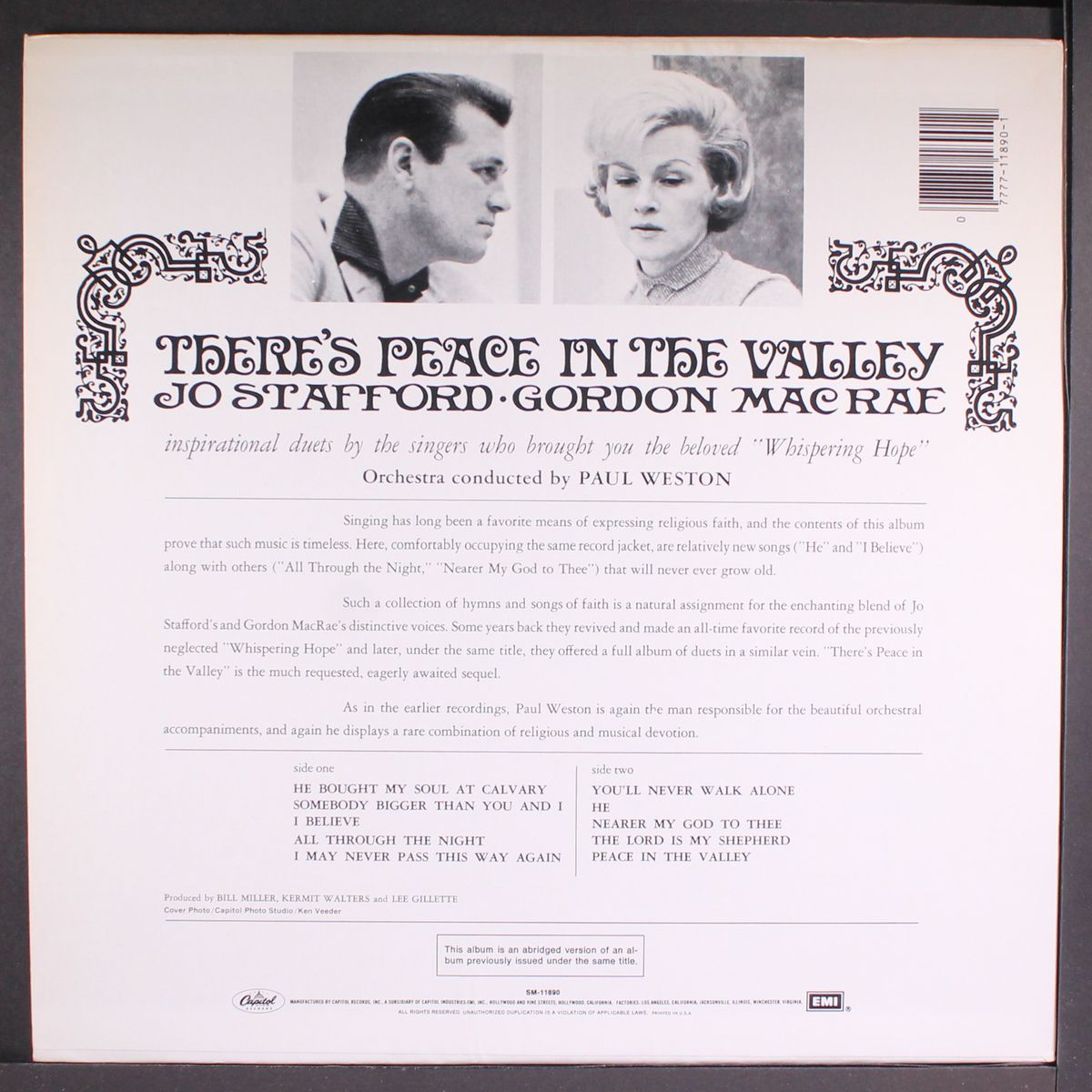 there's peace in the valley by JO STAFFORD & GORDON MACRAE
